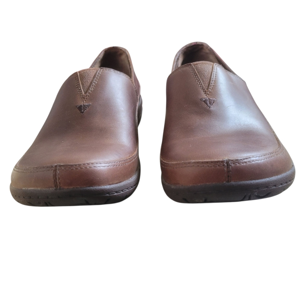 Merrell‎ Encore Kassie Dark Earth Leather Slip On Loafers women's sz 6.5